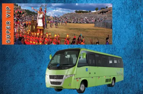 Inti Raymi 2027-ticket. Oranje gedeelte + tourbus