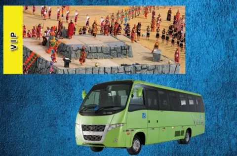 Inti Raymi 2027 ticket. Gele sectie + tourbus